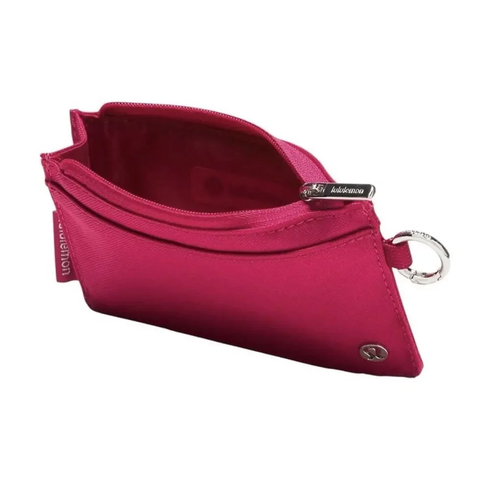 NWT Lululemon clippable card case CALYPSO PINK/SILVER